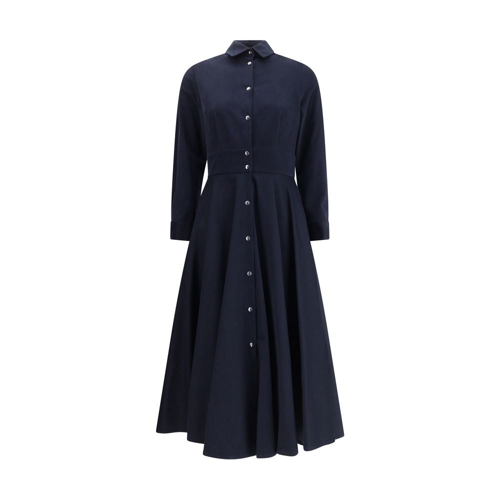 Blue Cotton Casual Dress