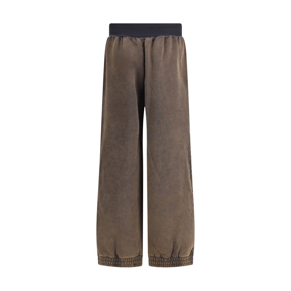Brown Cotton Casual Pants