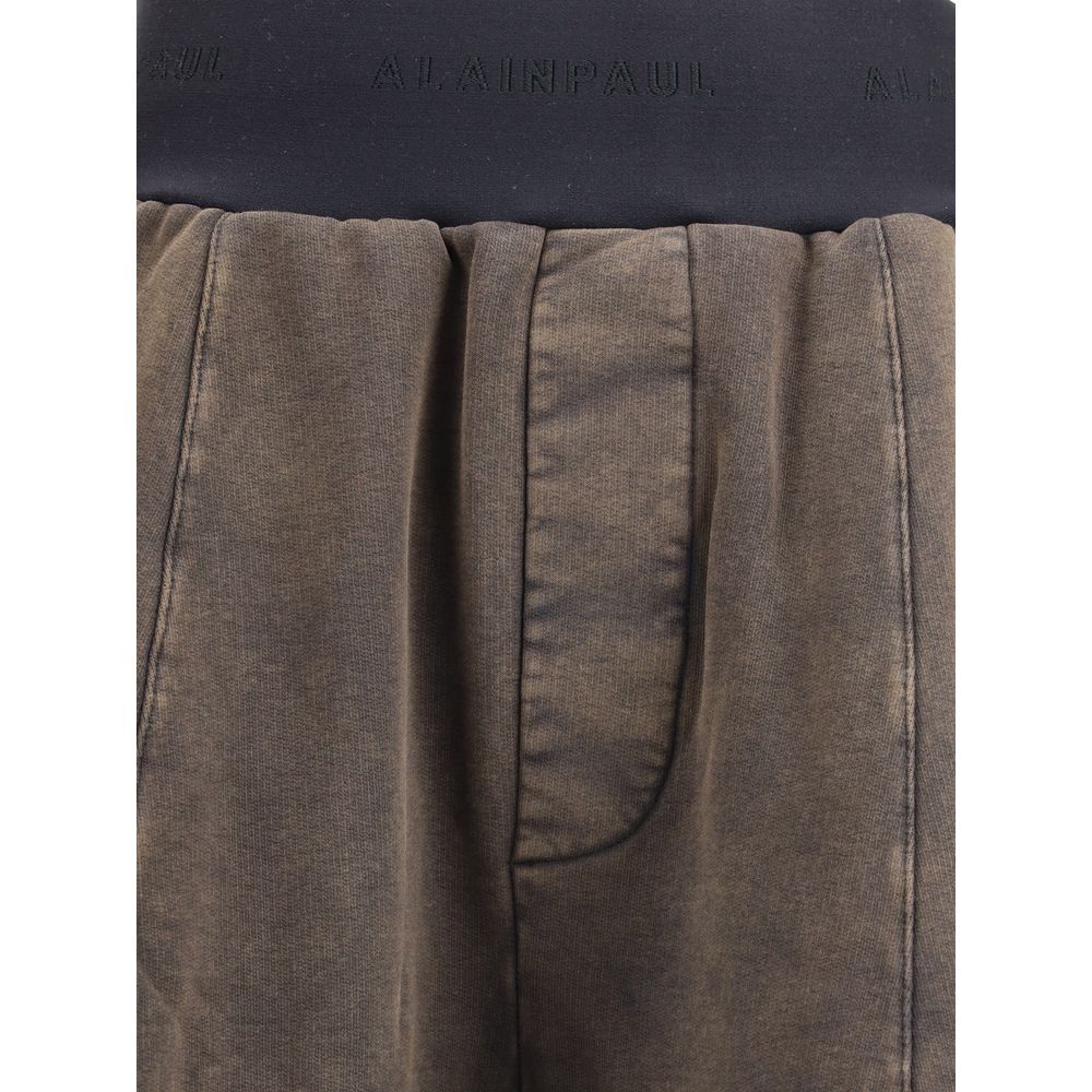 Brown Cotton Casual Pants