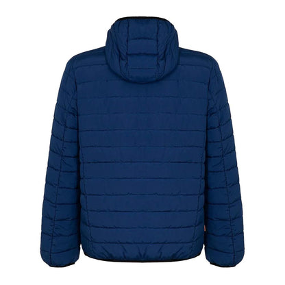 Blue Polyester Men's Quilted Jacket