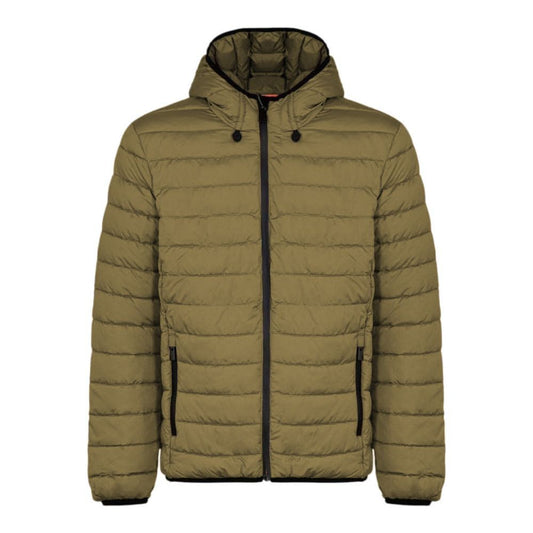 Green Polyester Men's Quilted Jacket