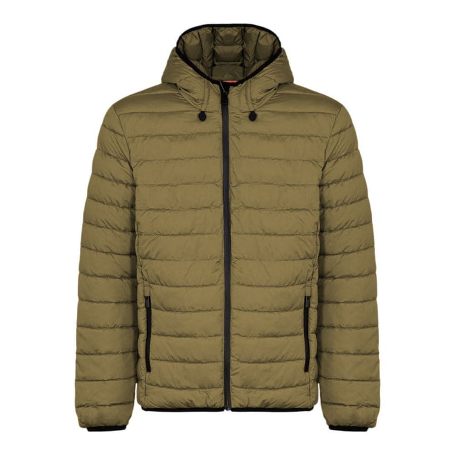 Green Polyester Men's Quilted Jacket