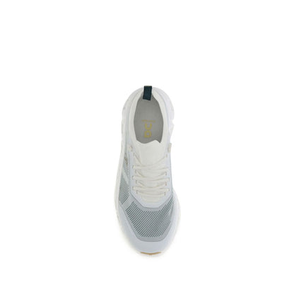White Polyester Athletic Sneakers