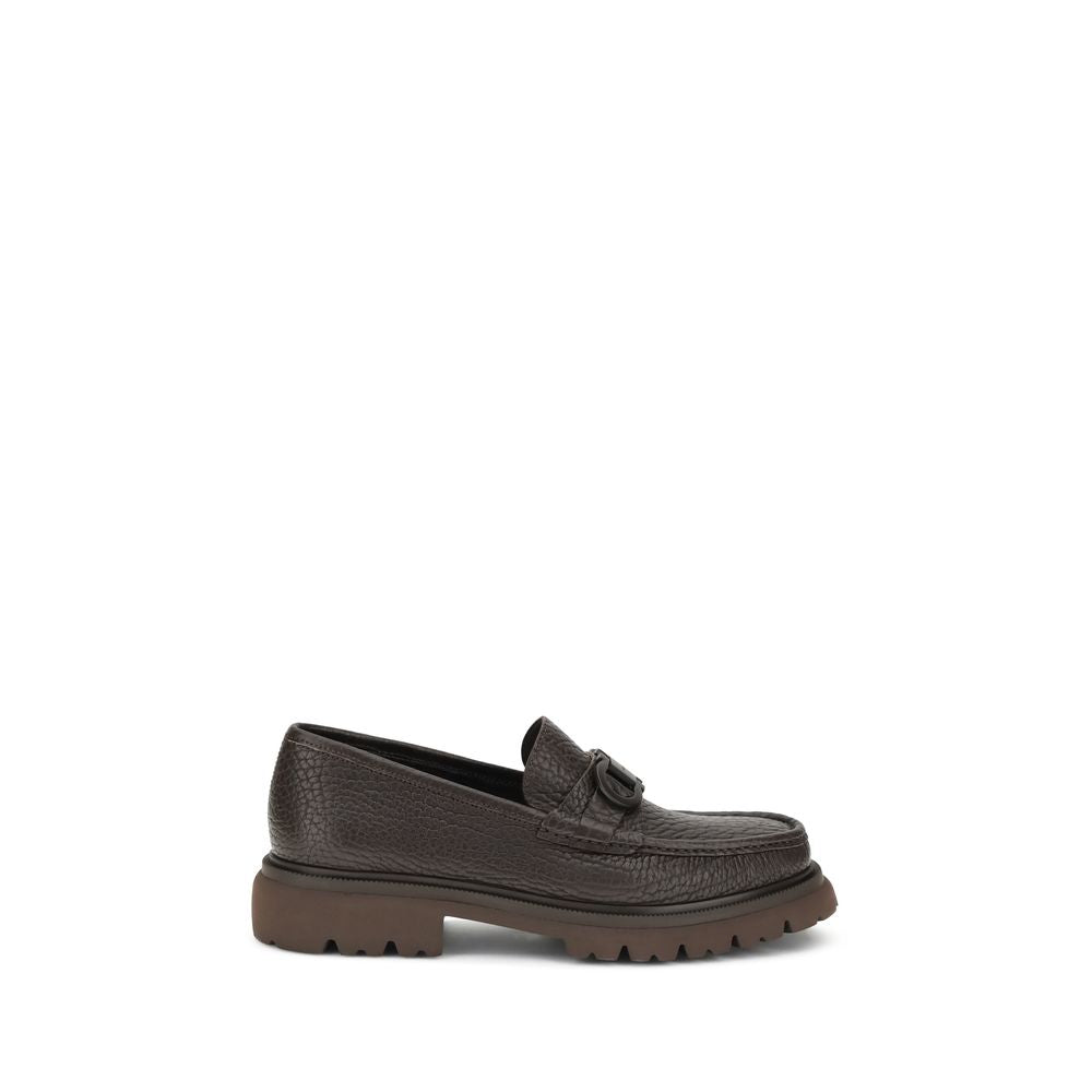 Brown Calf Leather Bos Taurus Slip-On Loafers