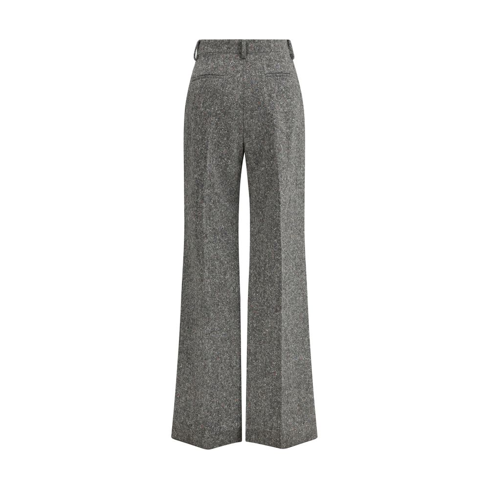 Gray Fleece Wool Pants