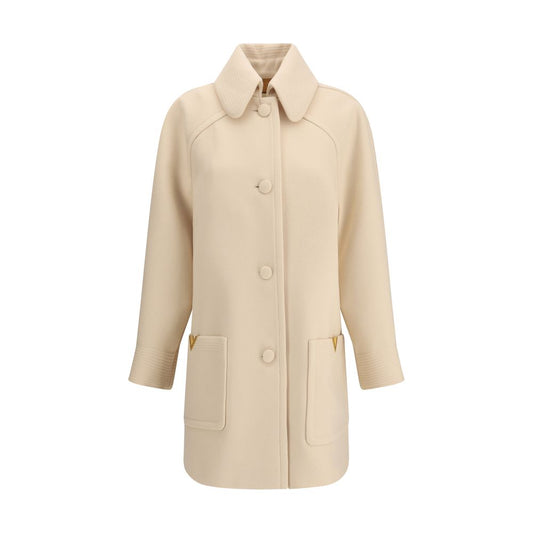 Cream Fleece Wool Coat