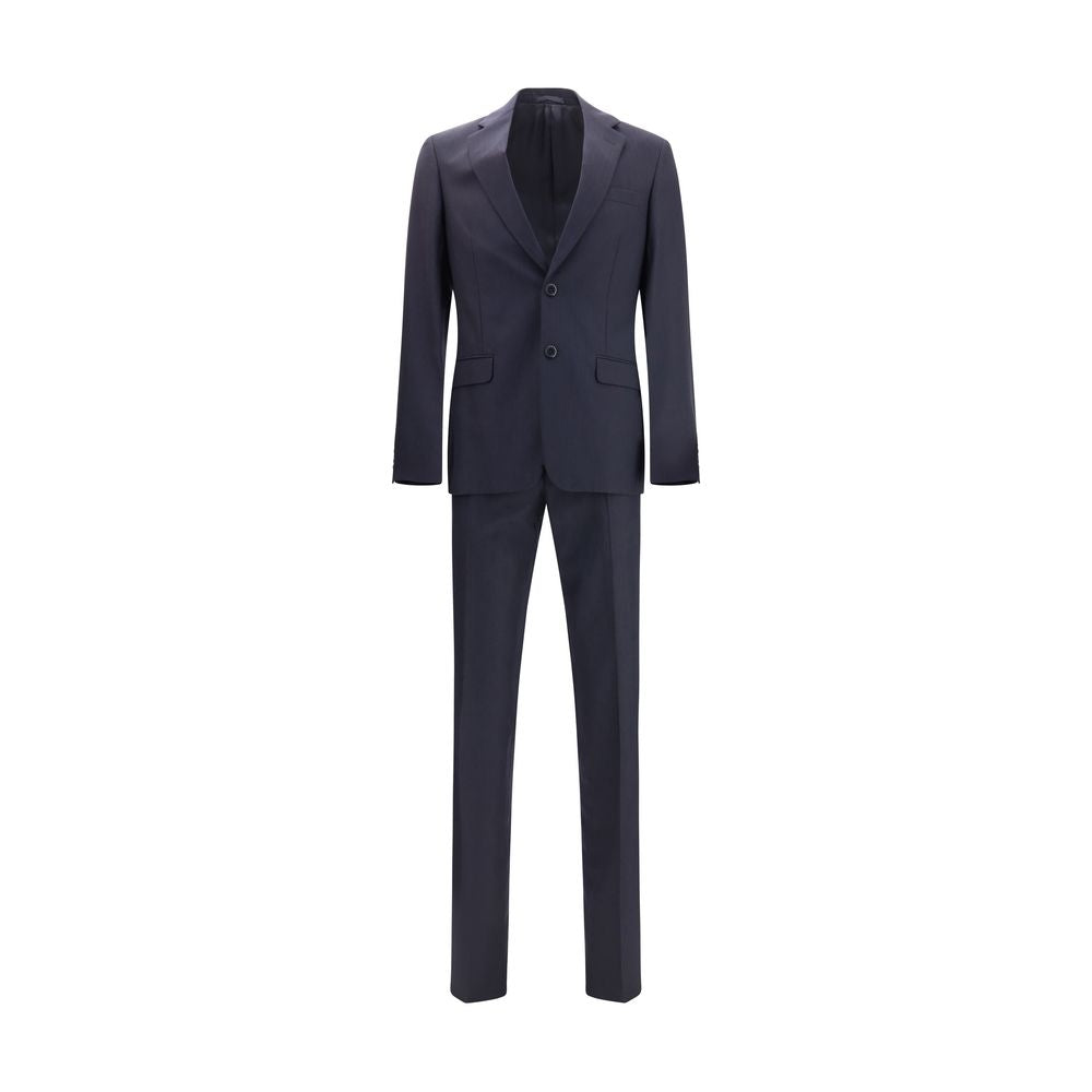 Blue Fleece Wool Two-Piece Suit
