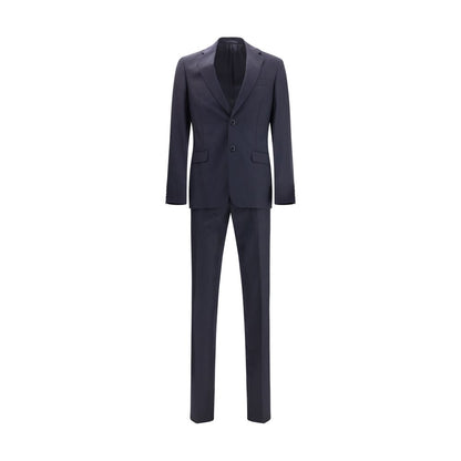 Blue Fleece Wool Two-Piece Suit