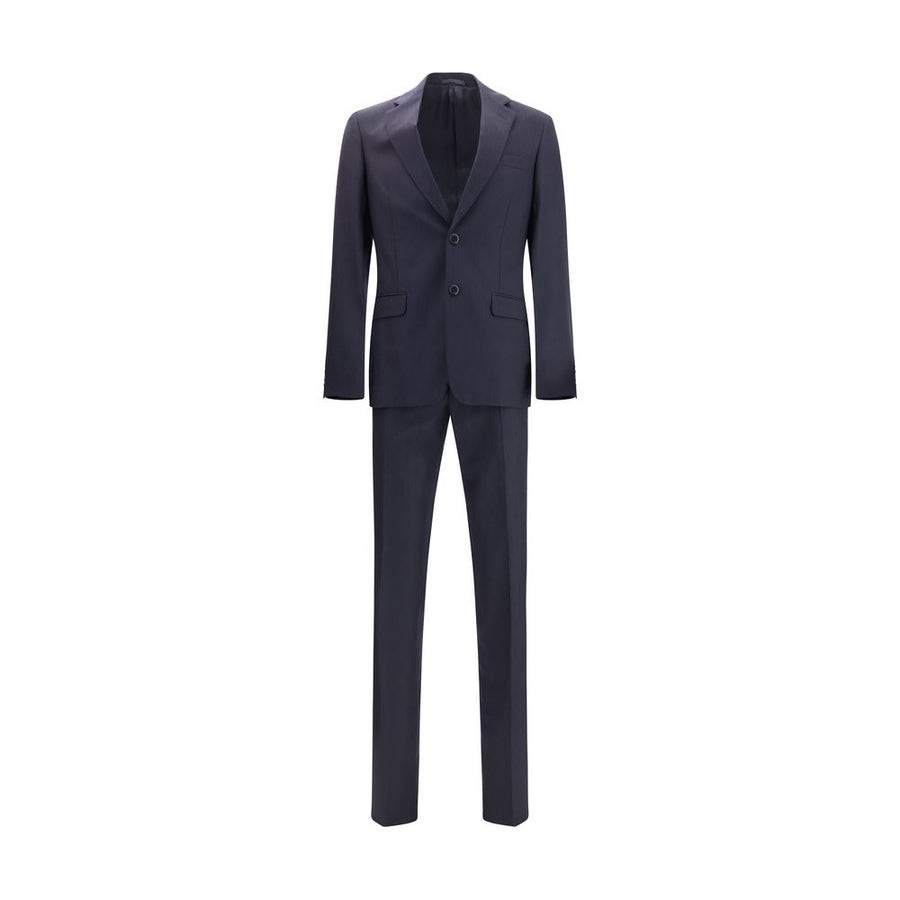 Blue Fleece Wool Two-Piece Suit
