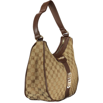 Beige Polyester Women Handbag