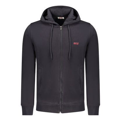 Blue Cotton Men's Hooded Sweatshirt