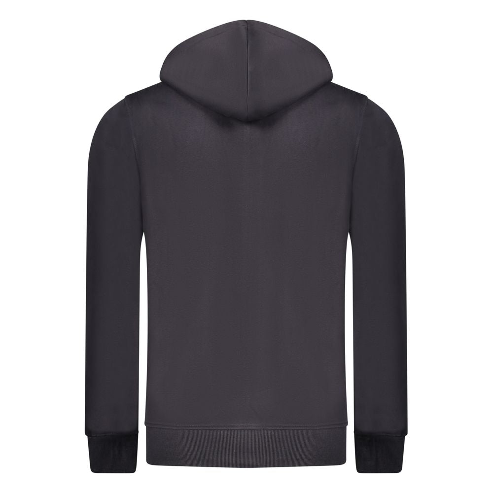 Blue Cotton Men's Hooded Sweatshirt