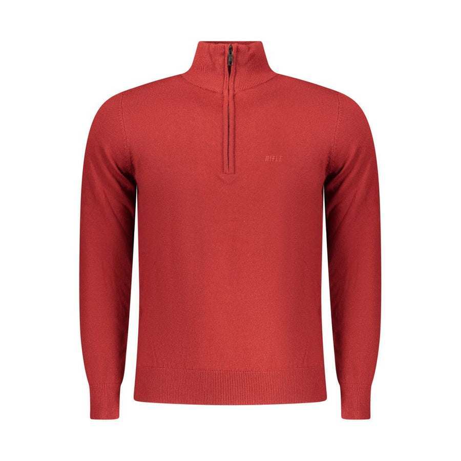 Red Polyester Men Sweater