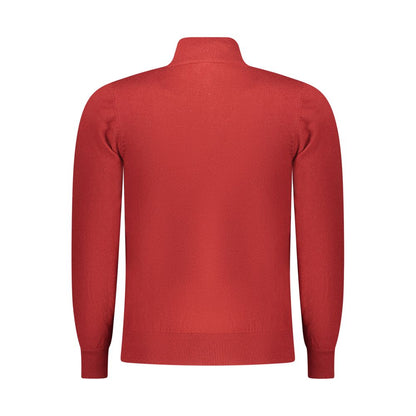 Red Polyester Men Sweater