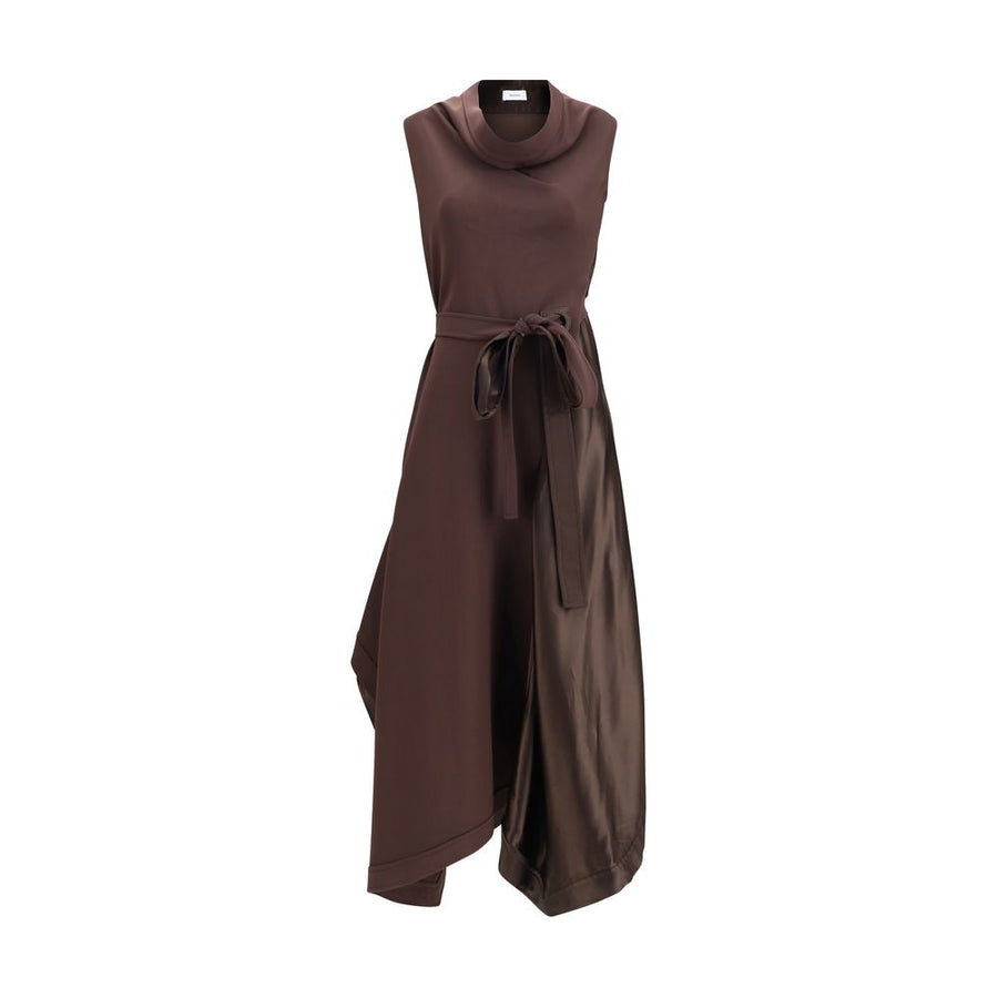 Brown Viscose Cocktail Dress