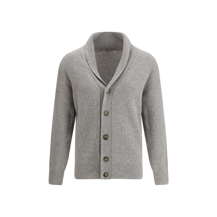 Gray Fleece Wool Cardigan