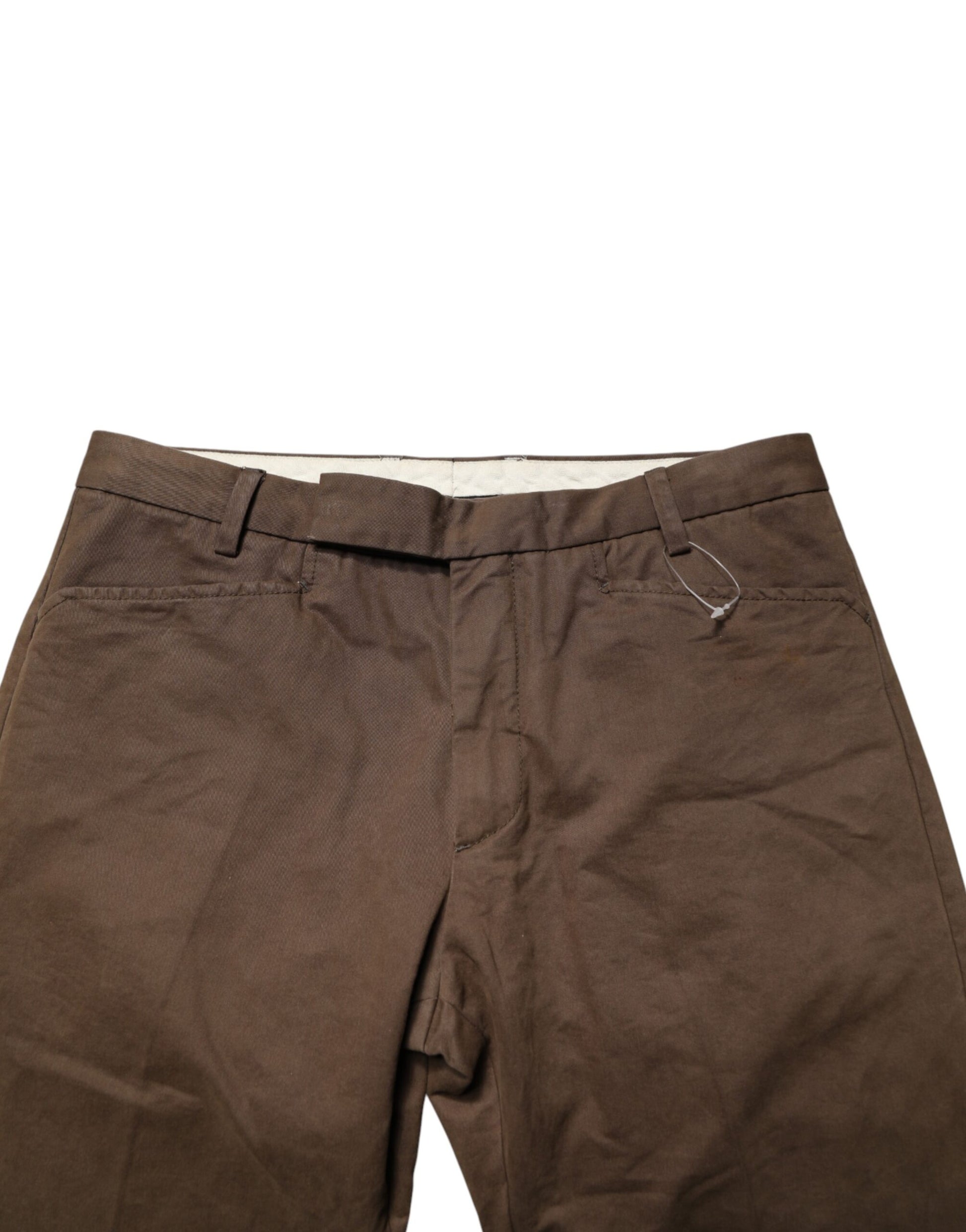 Brown Straight Cut Mid Waist Chino Men Trouser Pants