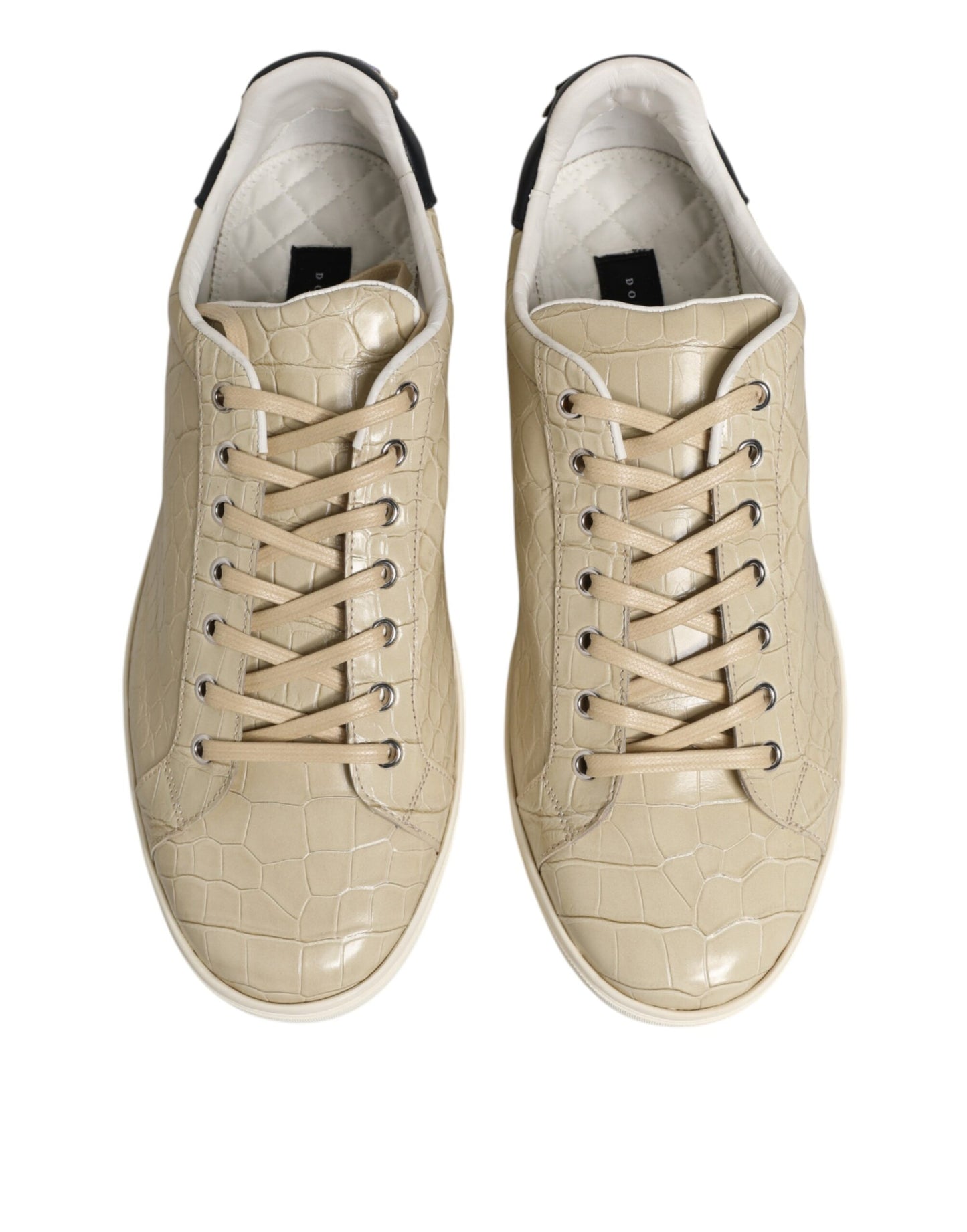 Beige London Low Top Leather Sneakers Shoes