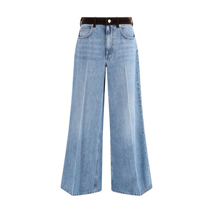 Light Blue Cotton High-Waisted Jean