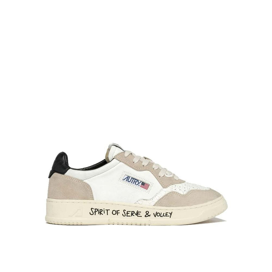White Goatskin Low Top Sneakers