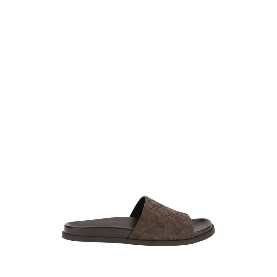 Brown Calf Leather Bos Taurus Flat Sandals