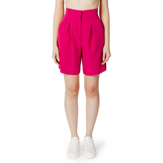 Pink Polyester Bermuda Shorts