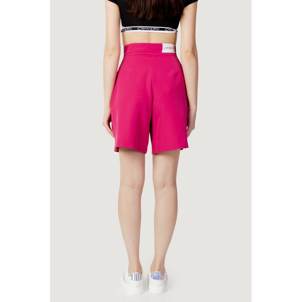 Pink Polyester Bermuda Shorts