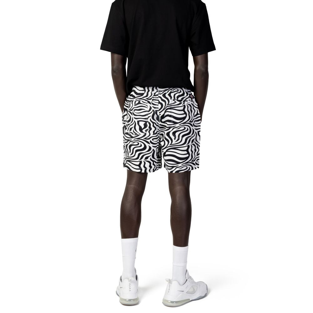 Black And White Recycled Polyester Bermuda Shorts