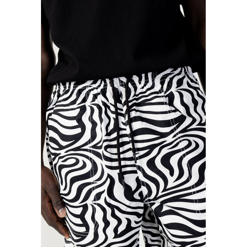 Black And White Recycled Polyester Bermuda Shorts