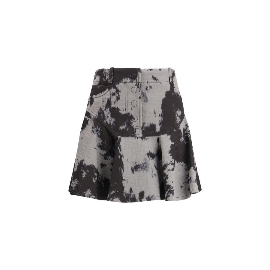 Black Cotton Mini Skirt