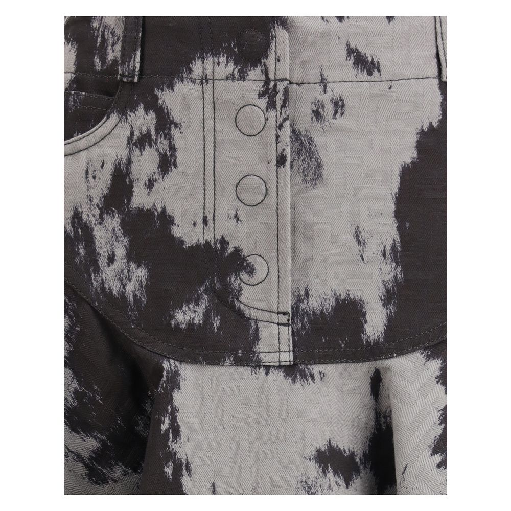 Black Cotton Mini Skirt