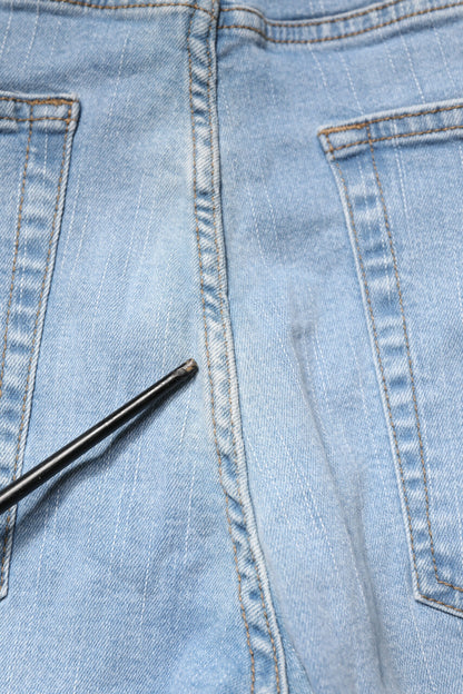 Light Blue Twister Mid Waist Skinny Fit Men Denim Jeans