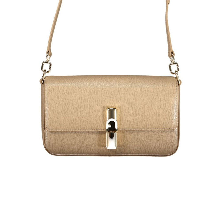 Beige Leather Women Bag