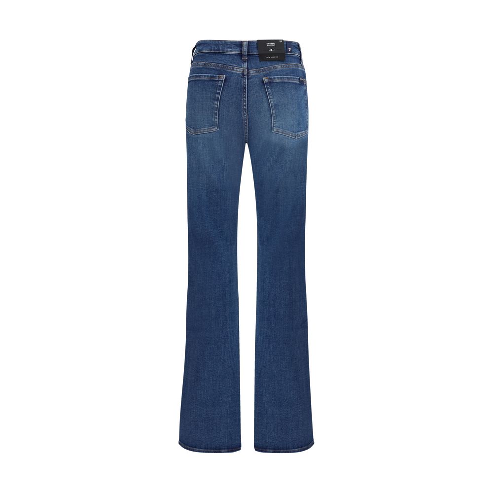Blue Cotton Bootcut Jeans