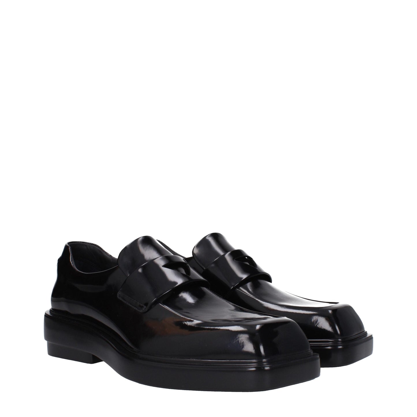 Black Leather Slip-On Loafers